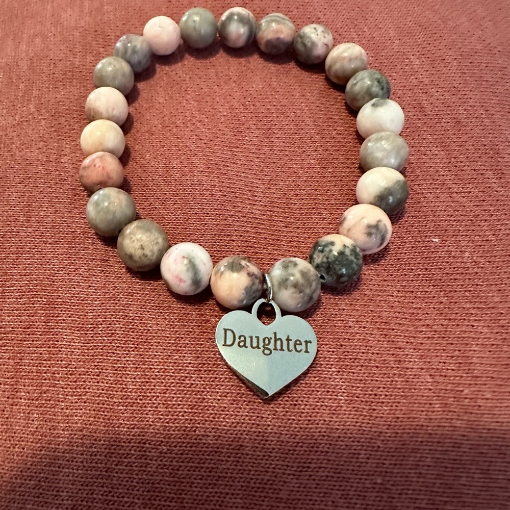 Daughter Heart Charm Beaded Bracelet - Multicolor - Picture 5 of 5